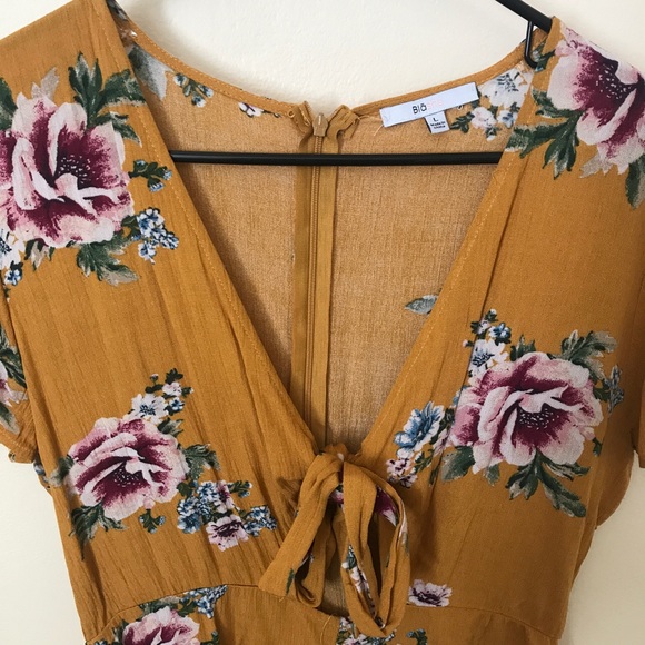 Yellow Floral Romper - Picture 3 of 4